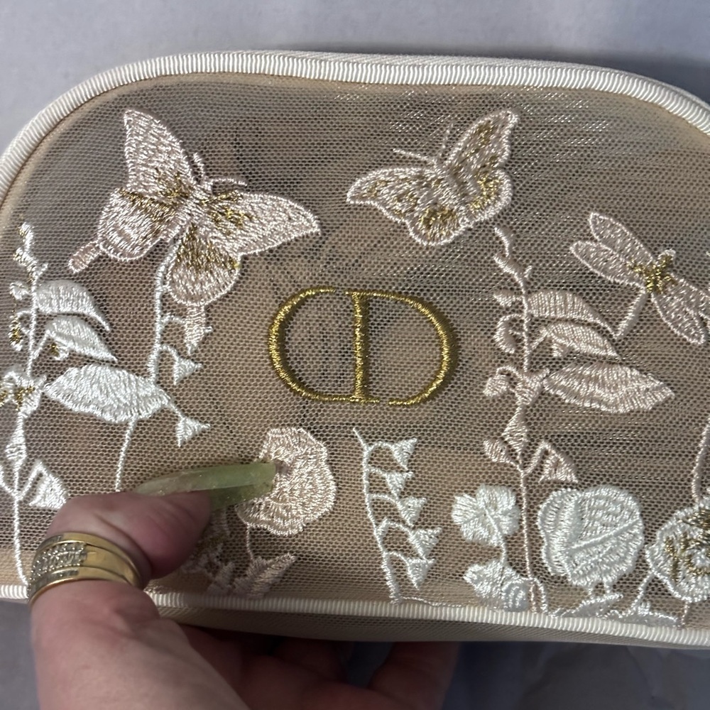 💝Christian Dior Floral Embroidered make up bag🎁🎁🎁
